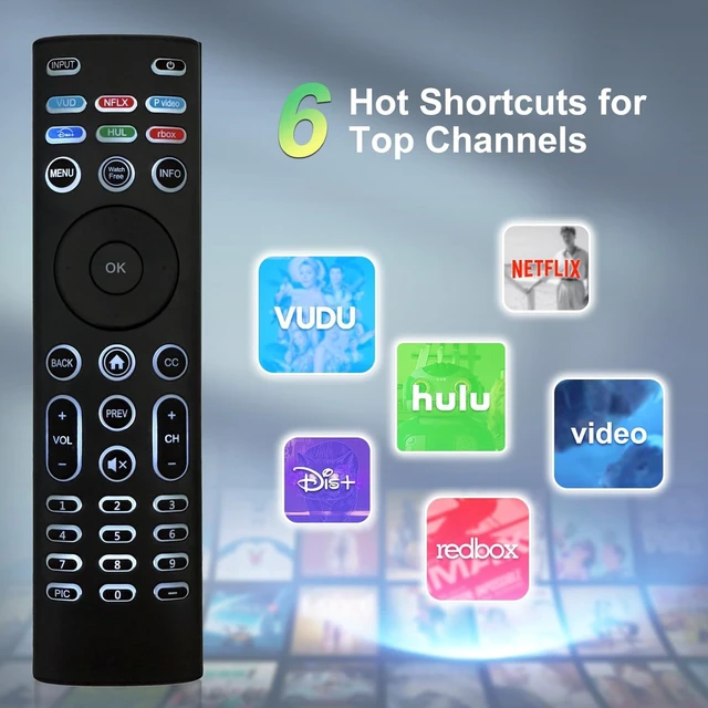 Alt view image 2 of 7 - XRT140 Universal Backlit Remote Control for Vizio Smart TV Remote Replacement XRT136 XRT122 XRT260 XRT302 XRT112 V505-H19 V655-H19 V705-H13 M50Q7-H1 M65Q7-H1 V435-H1 V605-H3 D32H-J09 D24H-J09 D43F-J04