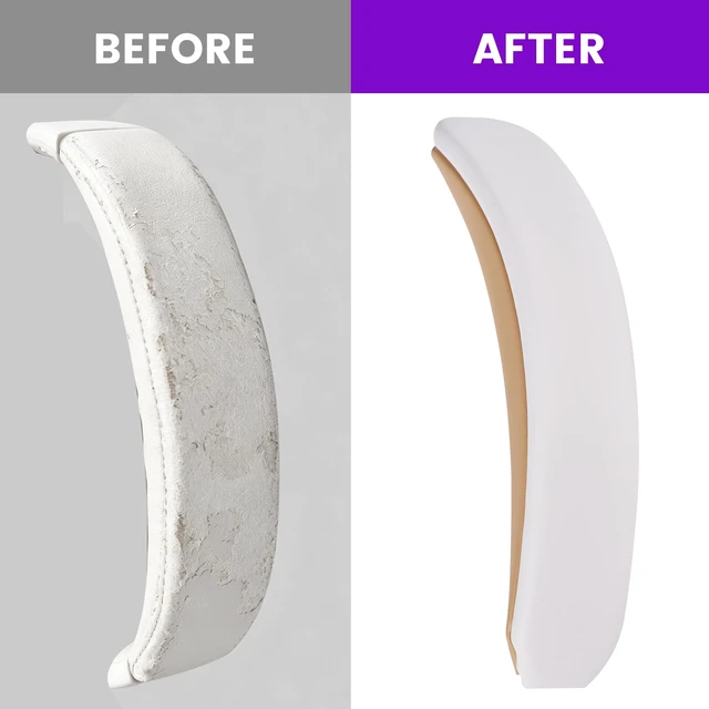 Alt view image 6 of 7 - Headband Cover for Bose QuietComfort 25(QC25), White/Beige Perfect Fit, Simple Quick Install, Pressure Relief, Enhanced Durability, Ergonomic, Long Sessions, High-Density Foam