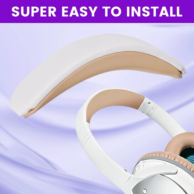 Alt view image 4 of 7 - Headband Cover for Bose QuietComfort 25(QC25), White/Beige Perfect Fit, Simple Quick Install, Pressure Relief, Enhanced Durability, Ergonomic, Long Sessions, High-Density Foam