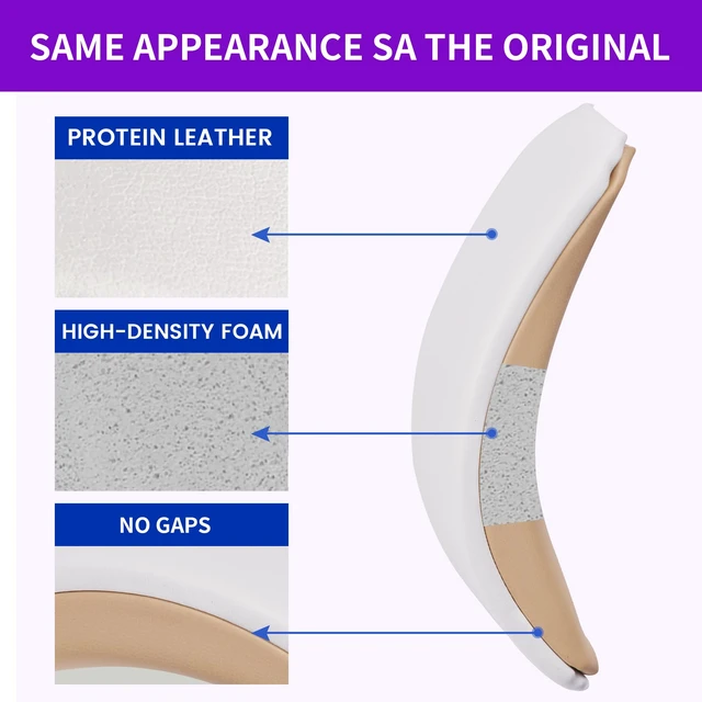Alt view image 7 of 7 - Headband Cover for Bose QuietComfort 25(QC25), White/Beige Perfect Fit, Simple Quick Install, Pressure Relief, Enhanced Durability, Ergonomic, Long Sessions, High-Density Foam