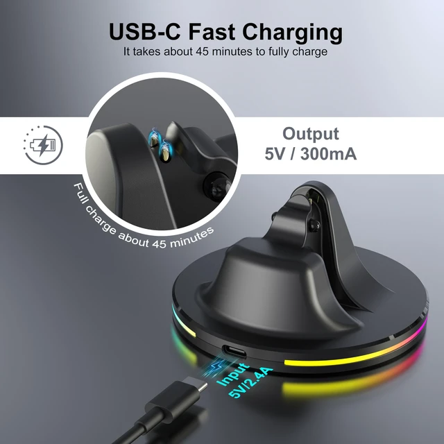 Alt view image 3 of 7 - Charging Dock for Ray-Ban Meta Glasses, Black Compatible with Wayfarer, Skyler, Headliner & Oakley HSTN, LED Indicator, Ambient LightingUSB Cable