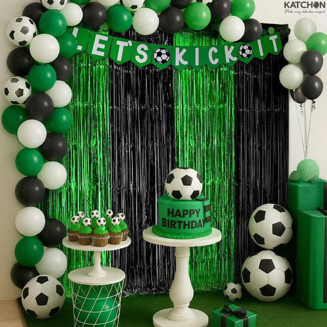 Alt view image 5 of 7 - Green and Black Fringe Backdrop Curtains - Pack of 4 Black and Green Party Decorations Golf Party Decorations, Birthday, Bachelorette, Wedding, Green Halloween decor