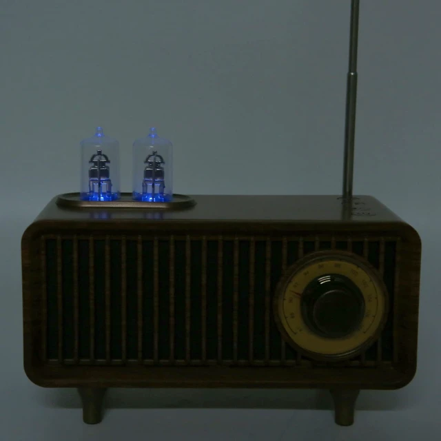 Alt view image 2 of 7 - Retro Speaker Vintage Classic Speaker Mini Radio Speaker with LED Light External Ambient Lights Support Memory Card U Disk for PC Laptop(Wood Color)