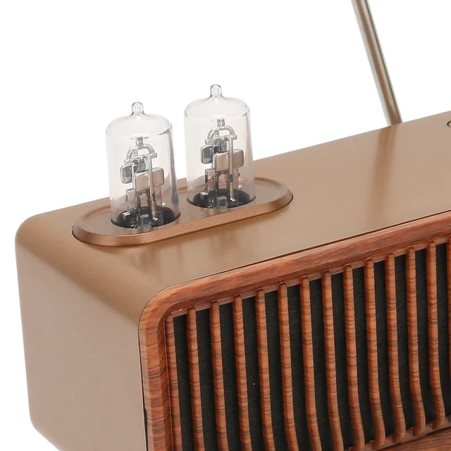 Alt view image 3 of 7 - Retro Speaker Vintage Classic Speaker Mini Radio Speaker with LED Light External Ambient Lights Support Memory Card U Disk for PC Laptop(Wood Color)