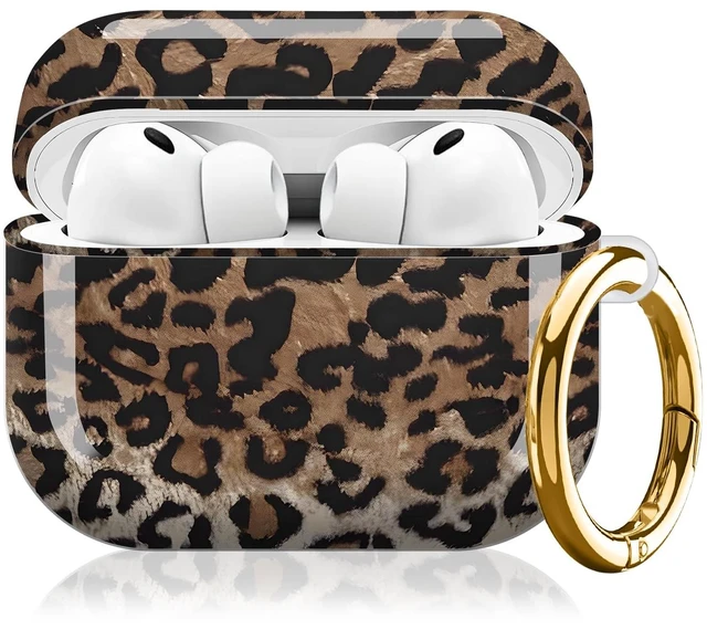 Main image of Compatible with AirPod Pro 3rd Gen(2025) Case,Protective Case for AirPod Pro 3rd Gen, Shockproof with Carabiner, Wireless Charging Compatible for Women Men(Brown Leopard)