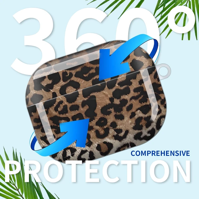 Alt view image 4 of 6 - Compatible with AirPod Pro 3rd Gen(2025) Case,Protective Case for AirPod Pro 3rd Gen, Shockproof with Carabiner, Wireless Charging Compatible for Women Men(Brown Leopard)