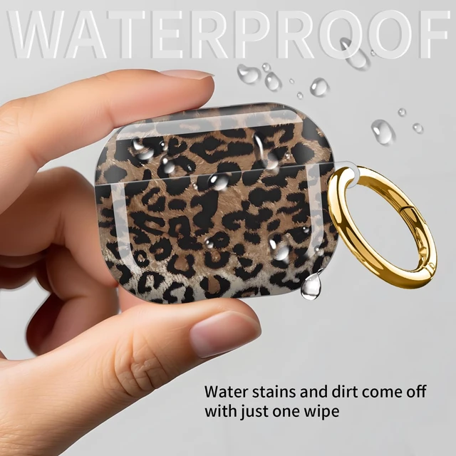 Alt view image 6 of 6 - Compatible with AirPod Pro 3rd Gen(2025) Case,Protective Case for AirPod Pro 3rd Gen, Shockproof with Carabiner, Wireless Charging Compatible for Women Men(Brown Leopard)
