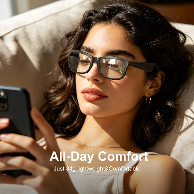 Alt view image 6 of 7 - Bluetooth Glasses,UV Protection,Long Battery Life,USB C Charging Bluetooth Sunglasses, Smart Glasses, Polarized Lenses,Bluetooth Glasses for Women&Men, Hands-Free Calls,Voice Assistance