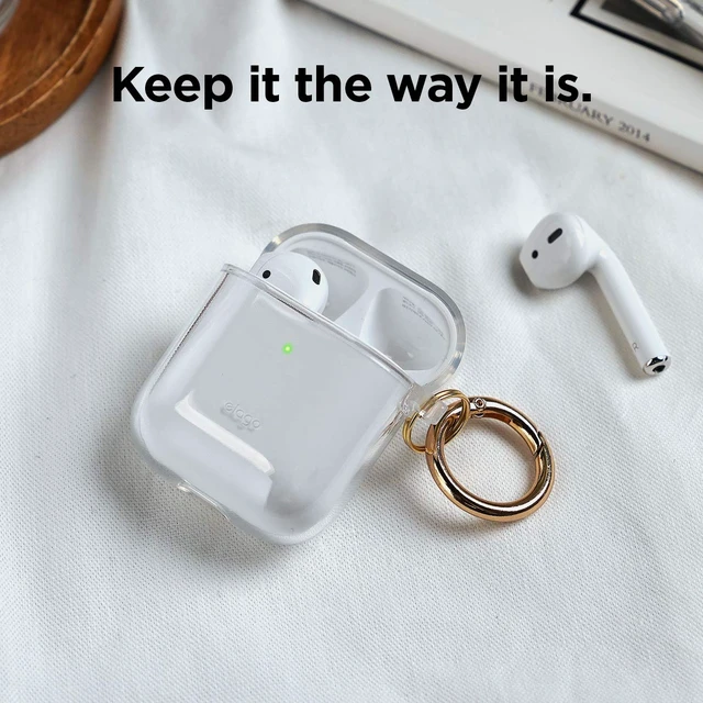 Alt view image 2 of 7 - Clear Case with Keychain for AirPods 1 & 2 (Transparent)