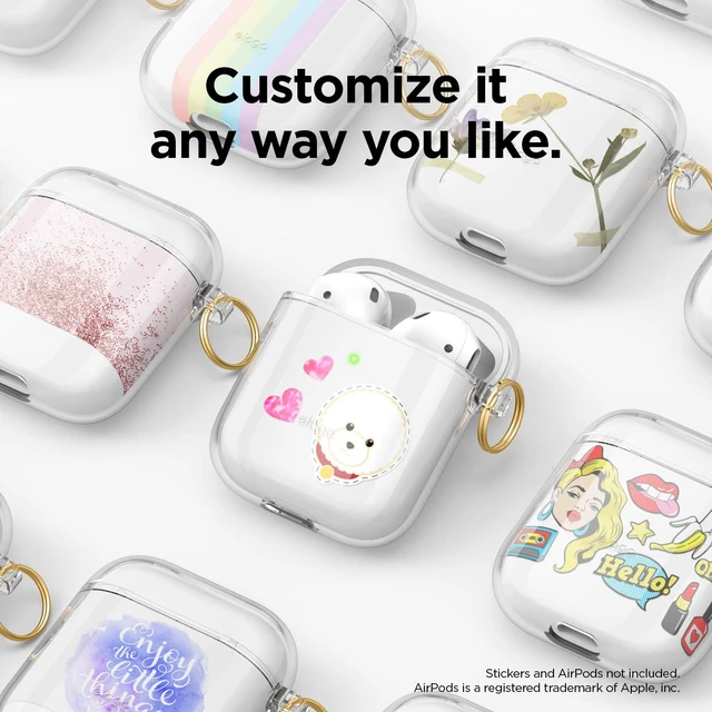 Alt view image 7 of 7 - Clear Case with Keychain for AirPods 1 & 2 (Transparent)
