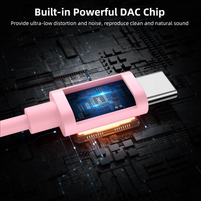 Alt view image 3 of 7 - USB C Wired Earbuds with Mic Volume Control for iPhone 18 Pro Max 17 16 15 HiFi Stereo Type C Headphones for Samsung S26 Ultra S25 S24 S23 S22 S21, Noise Isolation Ear Buds for iPad 10/Pixel 9 8, Pink