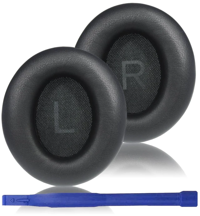 Main image of Replacement Ear Pads for Anker Space Q45 Headphones, Ear Cushions for Soundcore by Anker Space Q45 Adaptive Noise Cancelling Headphones,with Buckle, Soft Protein Leather, Memory Foam(Black)
