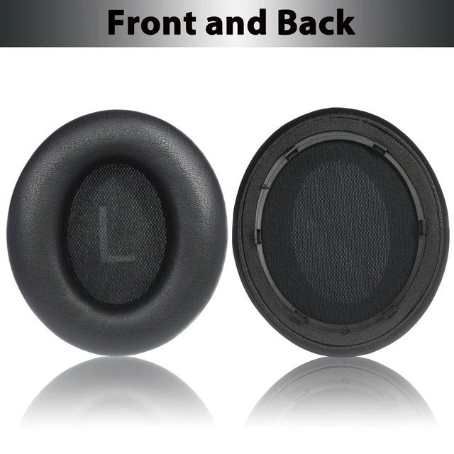 Alt view image 2 of 7 - Replacement Ear Pads for Anker Space Q45 Headphones, Ear Cushions for Soundcore by Anker Space Q45 Adaptive Noise Cancelling Headphones,with Buckle, Soft Protein Leather, Memory Foam(Black)