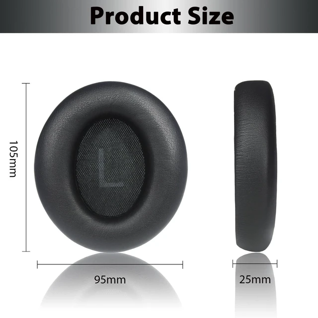 Alt view image 4 of 7 - Replacement Ear Pads for Anker Space Q45 Headphones, Ear Cushions for Soundcore by Anker Space Q45 Adaptive Noise Cancelling Headphones,with Buckle, Soft Protein Leather, Memory Foam(Black)
