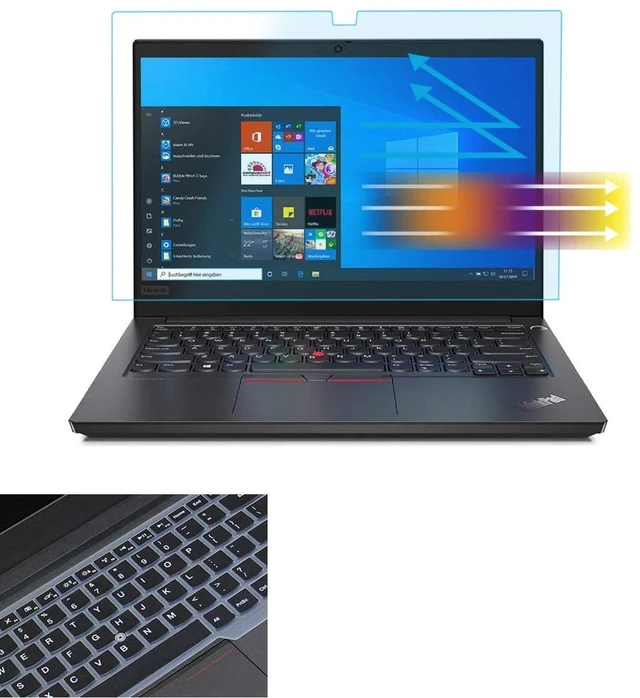 Main image of Screen Protector for Lenovo Thinkpad 14 Inch T14 T14s P14 L14 Gen 2 1, ThinkPad E14 L490 E490 E495 E14 Gen 4 3 2 with Keyboard Cover, Anti Blue Light Anti Glare Reduces Eye Strain Help Sleep Better