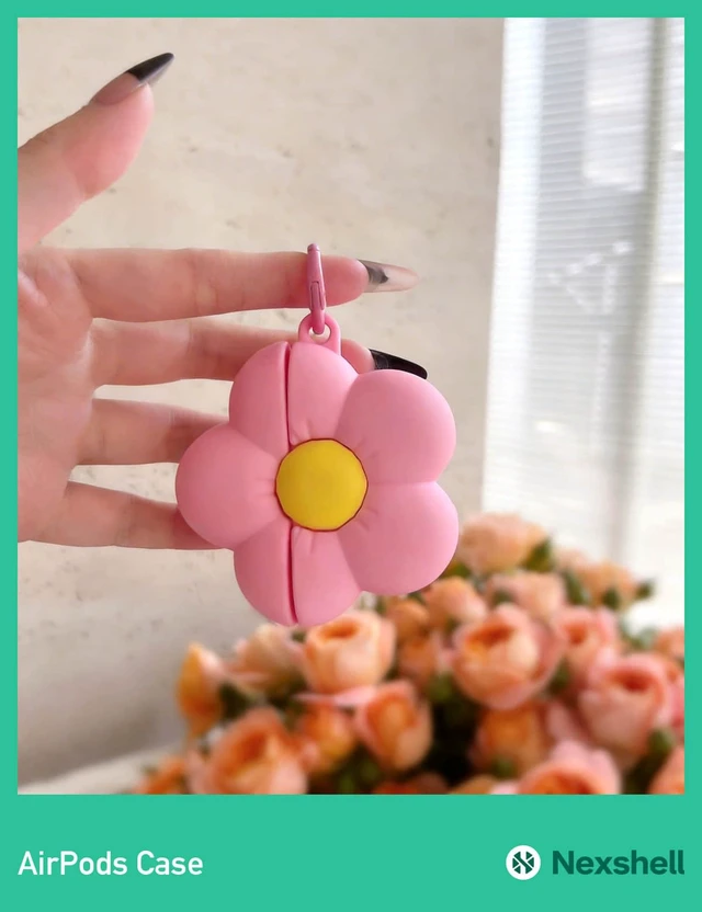 Alt view image 3 of 6 - for AirPods Pro 3 Case Cute, 3D Kawaii Pink Flower Design with Keychain, Protective Shockproof Thick Silicone Cover, for AirPods Pro 3rd Generation 2025for Women Girls Teens Gift