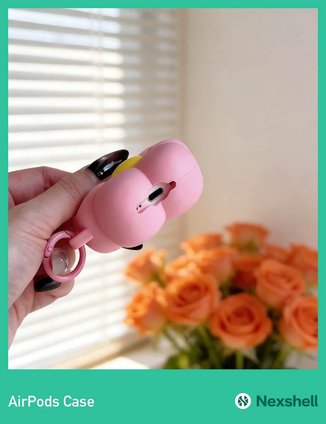 Alt view image 5 of 6 - for AirPods Pro 3 Case Cute, 3D Kawaii Pink Flower Design with Keychain, Protective Shockproof Thick Silicone Cover, for AirPods Pro 3rd Generation 2025for Women Girls Teens Gift