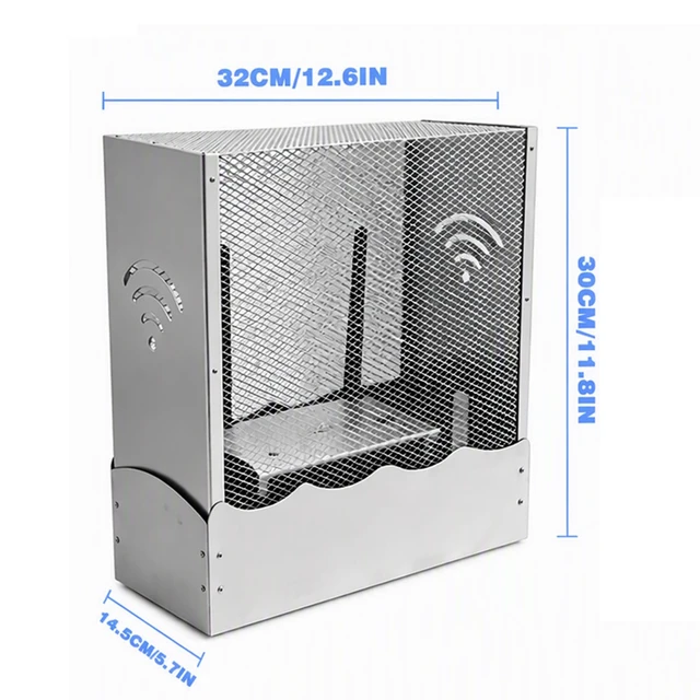 Alt view image 6 of 6 - Large WiFi Router Cover Shielding Modem Shelf WiFi Router Box Hider E mf Faraday Cage E Mf Blocker for Home W iFi R Outer Storage Cabinet