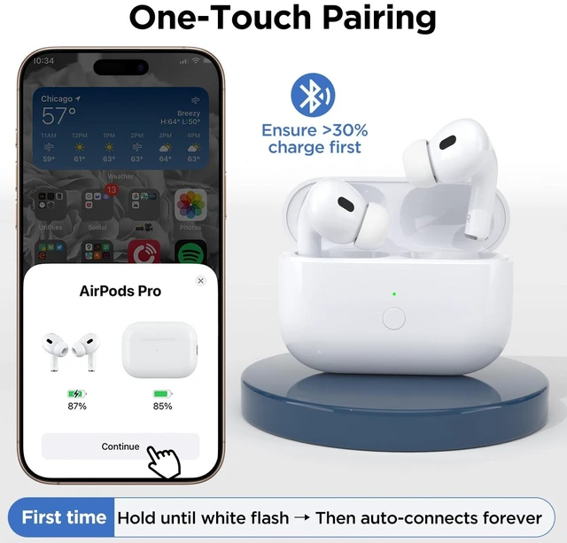 Alt view image 4 of 7 - Wireless Airpod Pro Charging Case Replacement for 2nd & 1st Gen(USB-C) Replacement Charger with Fast Pairing, Audio Alerts, Type-C Charging Port (No Earbuds)
