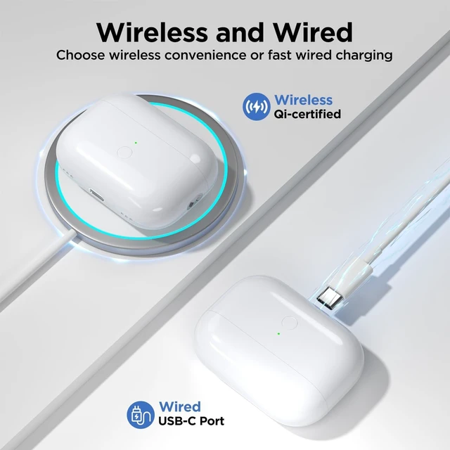 Alt view image 6 of 7 - Wireless Airpod Pro Charging Case Replacement for 2nd & 1st Gen(USB-C) Replacement Charger with Fast Pairing, Audio Alerts, Type-C Charging Port (No Earbuds)