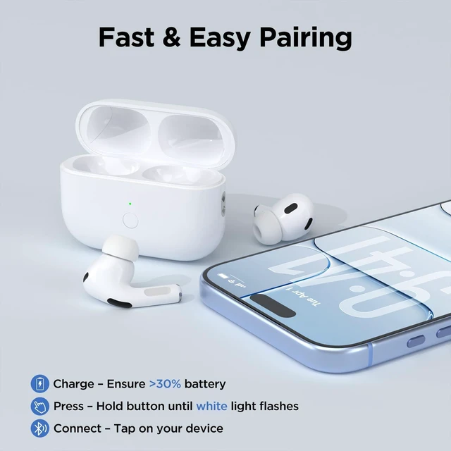 Alt view image 5 of 7 - Wireless Airpod Pro Charging Case Replacement for 2nd & 1st Gen(LightNing) Replacement Charger With Bluetooth Sync Button, Fast Pairing & Audio Alerts, LightNing Port(No Earbuds)
