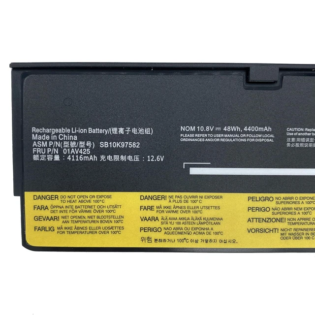 Alt view image 4 of 7 - 61+ 61 01AV425 Battery Replacement Compatible with Lenovo ThinkPad T470 T570 T480 T580 A475 P51S P52S TP25 Series 4X50M0881 01AV491 SB10K97582 SB10K97583 L18M6P71 SB10K97661 02DL023