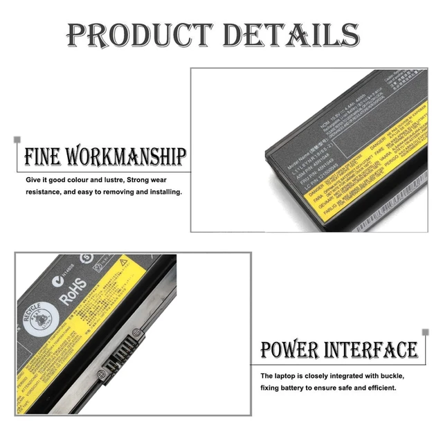 Alt view image 2 of 5 - B590 E530 E540 Laptop Battery Replacement for 0A36311 Lenovo ThinkPad E430 E431 E435 E440 E445 E531 E535 E545; P/N: 45N1048 45N1049 45N1043 45N1042