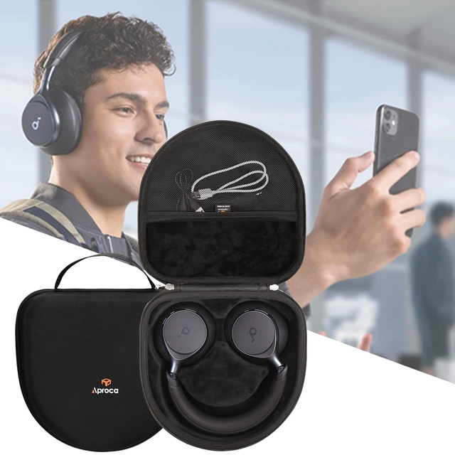 Alt view image 4 of 7 - Case Compatible with Anker Soundcore Space One Active Noise Cancelling Headphones, Portable Hard Storage Bag for Accessories (Case Only)