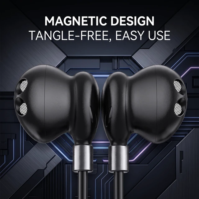 Alt view image 6 of 7 - USB C Wired Earbuds for Samsung Galaxy with Mic, Braided Cable Alien-Inspired Design, Magnetic Earbuds, ENC for Clear Calls, Multi-Function Controls, Storage Bag Included