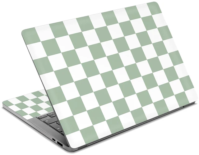 Main image of Green Checkered Laptop Skin Sticker Cute Netbook Skins Decal Laptop Cover Fit for 12.1 13 13.3 14 15 15.4 15.6 inch Laptop Waterproof Art Protector