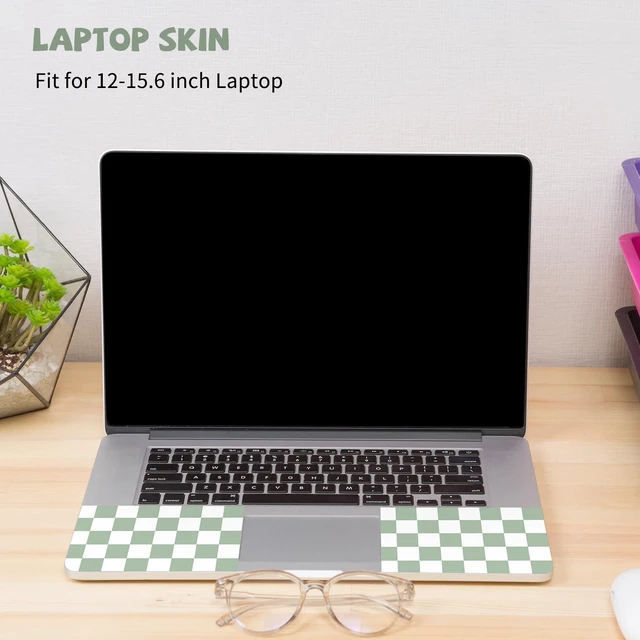 Alt view image 2 of 6 - Green Checkered Laptop Skin Sticker Cute Netbook Skins Decal Laptop Cover Fit for 12.1 13 13.3 14 15 15.4 15.6 inch Laptop Waterproof Art Protector