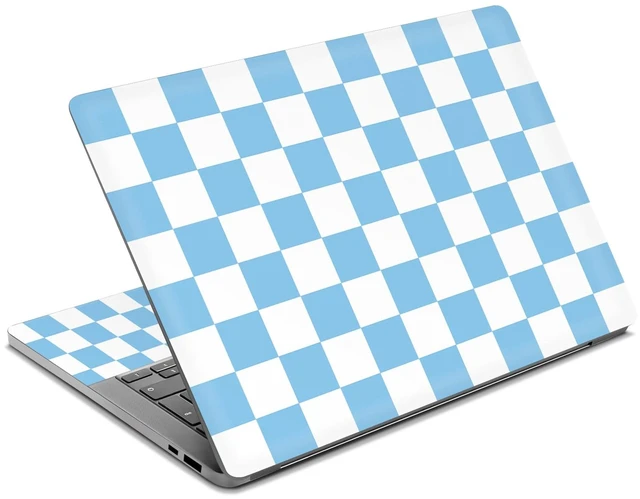 Main image of Blue Checkered Laptop Skin Sticker Cute Netbook Skins Decal Laptop Cover Fit for 12.1 13 13.3 14 15 15.4 15.6 inch Laptop Waterproof Art Protector