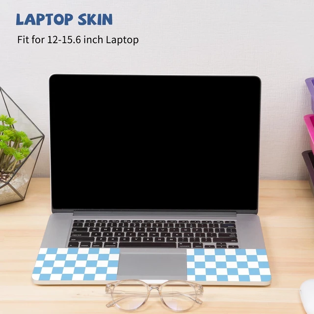Alt view image 2 of 6 - Blue Checkered Laptop Skin Sticker Cute Netbook Skins Decal Laptop Cover Fit for 12.1 13 13.3 14 15 15.4 15.6 inch Laptop Waterproof Art Protector