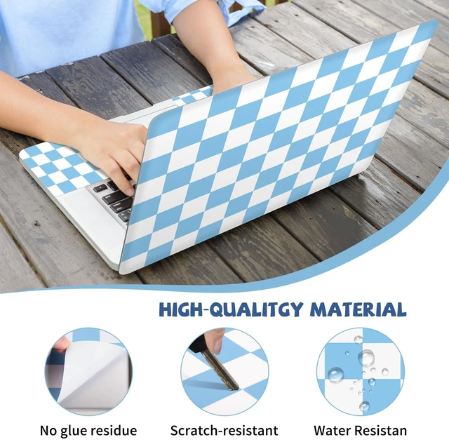 Alt view image 5 of 6 - Blue Checkered Laptop Skin Sticker Cute Netbook Skins Decal Laptop Cover Fit for 12.1 13 13.3 14 15 15.4 15.6 inch Laptop Waterproof Art Protector