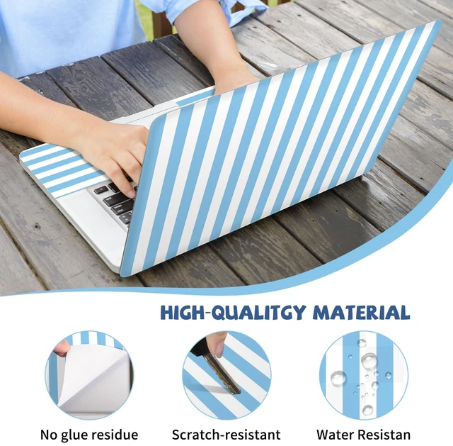Alt view image 5 of 6 - Blue Striped Laptop Skin Sticker Cute Netbook Skins Decal Laptop Cover Fit for 12.1 13 13.3 14 15 15.4 15.6 inch Laptop Waterproof Art Protector