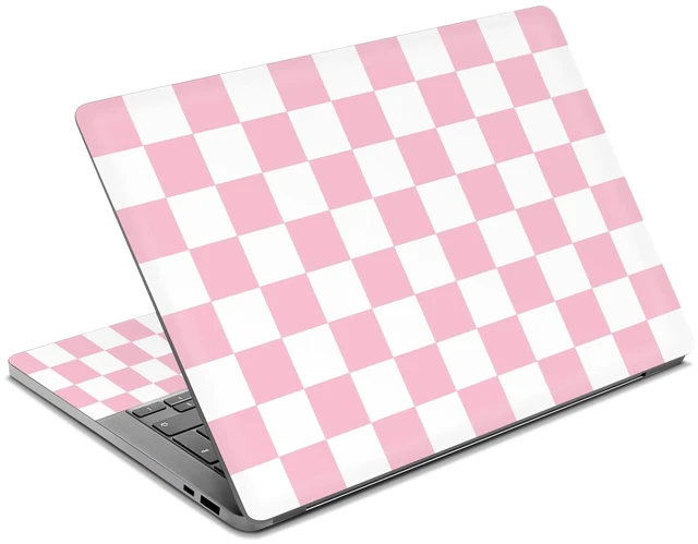 Main image of Pink Checkered Laptop Skin Sticker Cute Netbook Skins Decal Laptop Cover Fit for 12.1 13 13.3 14 15 15.4 15.6 inch Laptop Waterproof Art Protector