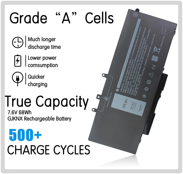 Alt view image 2 of 7 - 68Wh GJKNX Battery Replacement Dell Latitude 5480 Laptop Battery for Latitude 5580 5280 5488 5590 5591 5490 5491 5495 E5480 E5580 E5490 E5590 Precision 15 3520 3530 GD1JP DY9NT 5YHR4 451-BBZG