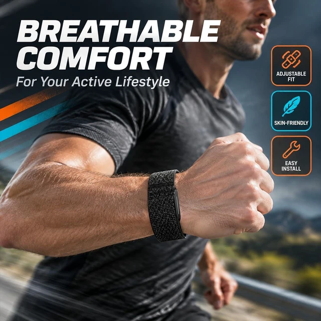 Alt view image 7 of 7 - Nylon Sport Band Compatible with Hume Band 2.0, Adjustable Breathable Hook and Loop Replacement Wristband for Men Women