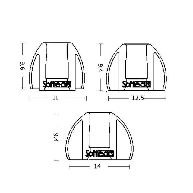 Alt view image 2 of 4 - LEAUDIO SOFTEARS UC Silicone Eartips for 4-6mm Nozzle 2 Pairs (S)