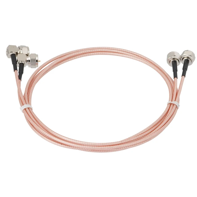 Alt view image 6 of 6 - TV Coax Cable 3ft 2-Pack Slim 75 Ohm RG179 F-Type Connector Cables 90 Degree to Straight short coaxial cable connector for Digital TV Aerial, HDTV, CATV, Satellite Receivers Antenna Cable Box