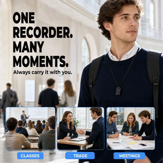 Alt view image 4 of 7 - Voice Recorder with Playback,Audio Recorder,Tape Recorder,Recorder 64GB Memory, USB Charging, Voice Recorder Meetings, Lectures (1*0.8*0.2)