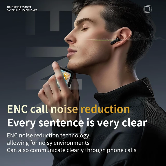 Alt view image 4 of 7 - ANC Wireless Earbuds with Smart Touch Screen -Active Noise Cancelling Bluetooth 5.4 in Ear Earphones with Microphone,Stereo Sound - Long Battery Life Ear Buds Compatible with iPhone, Android