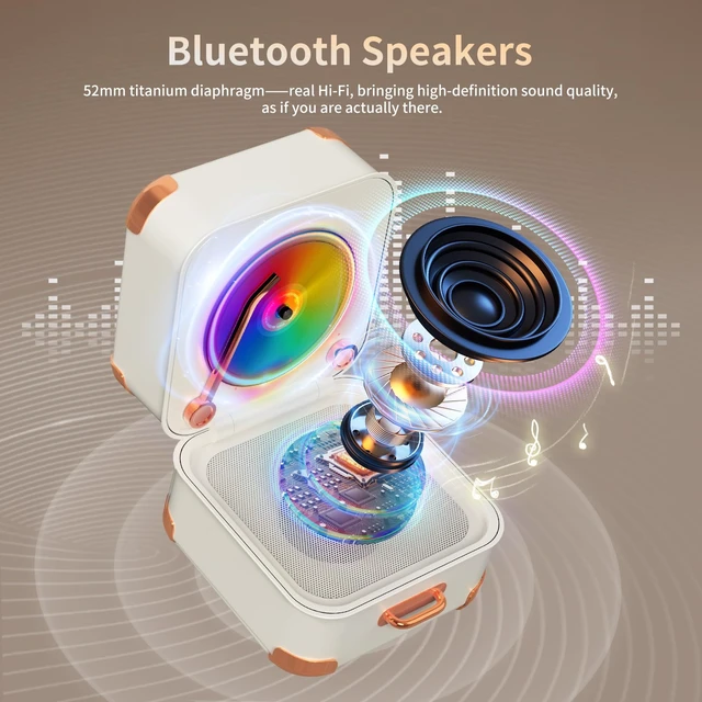 Alt view image 3 of 7 - Portable Bluetooth Speaker,Mini Record Player,HD Sound Quality, Mini Bluetooth Speaker, up to 8 Hours of Play Time,TWS Pairing,Suitable for Family Parties, Birthday Gifts2026 Spring Women's Gifts