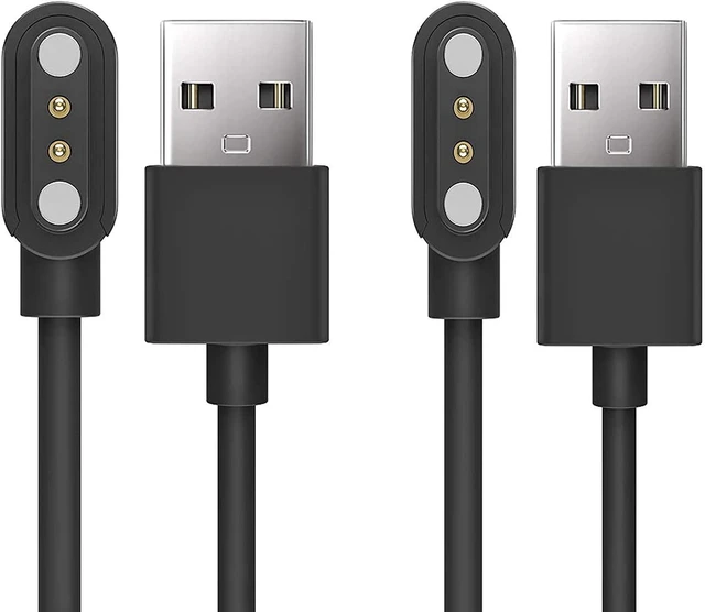 Main image of Compatible with Amzhero Fitness Tracker Charger, Magnetic USB Charging Cable Replacement Charger Compatible for Amzhero D26 1.47 Inches Fitness Tracker (2 pack-Black+Black)