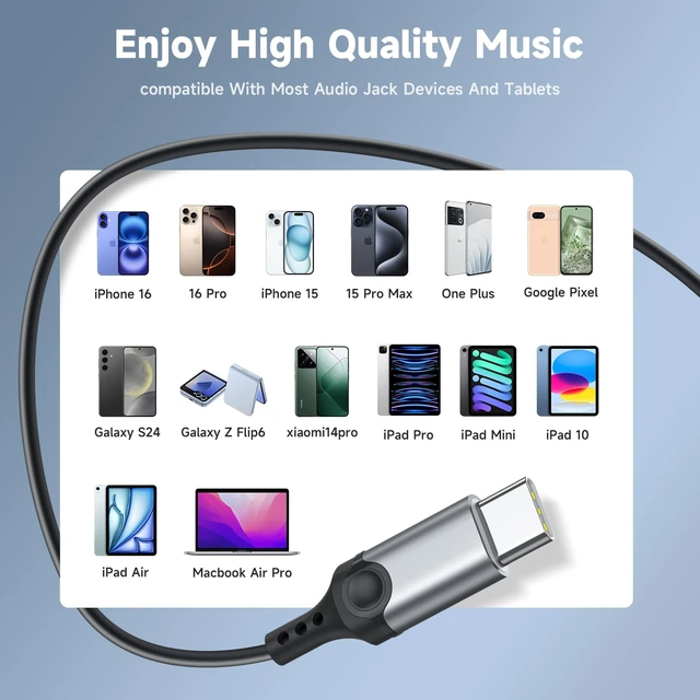 Alt view image 5 of 7 - USB C Headphones for iPhone 17 16 15 Pro Max Plus USB C Wired Earbuds Ear Buds Wired Type C Earphones with Mic Volume Control HiFi Stereo for iPhone iPad 10 Samsung Galaxy S26 S25 S24 Google Pixel 8 7