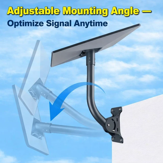 Alt view image 4 of 7 - Starlink Mount for Standard 4/4X/Gen 3/V3, Wall Mount Bracket Kit with Heavy Duty Pipe Adapter, Metal Locking Pins, Adjustable Carbon Steel