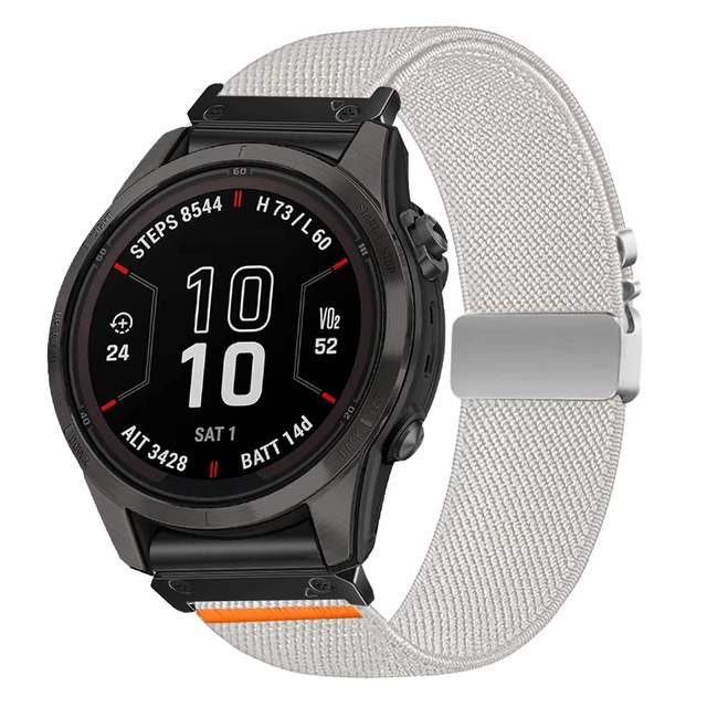 Alt view image 2 of 7 - Nylon Bands Compatible with Garmin Fenix 8 47mm/7 Pro/7/6 Pro/6/Epix Pro 47mm/Approach S60/S62/S70/Quatix 7/7PRO/Forerunner 970/965/945 Adjustable Sport Replacement Straps for Women Men