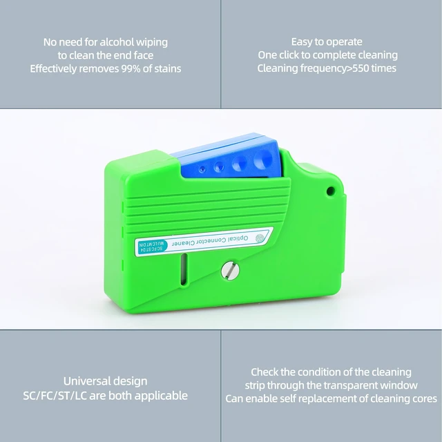 Alt view image 3 of 7 - Fiber Optic Cleaning Box for SC/LC/FC Connectors, Professional Fiber Adapter Port Cleaner Kit
