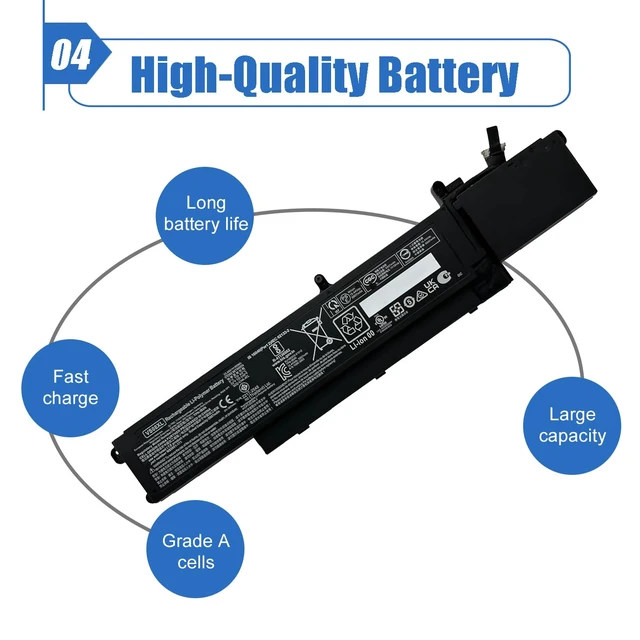 Alt view image 5 of 6 - 95Wh VS08XL Laptop Battery Compatible with HP ZBook Fury 16 G9 ZBook Fury 16 G10 ZBook Fury 16 G11 Mobile Workstation Series M86087-005 M85951-271 M86087-001 15.44V 5907mAh