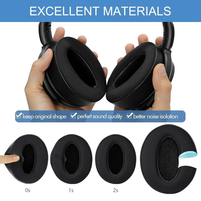 Alt view image 4 of 7 - Earpads for Sennheiser HD4.50BT/ HD4.50BTNC/ HD4.50SE, Cooling Black Also for HD450BT/ HD450/ HD4.40BT Headphones, Ear Pads Replacement for Sennheiser HD4.30G/ HD4.20S/ HD458BT/ HD400S/ HD350BT